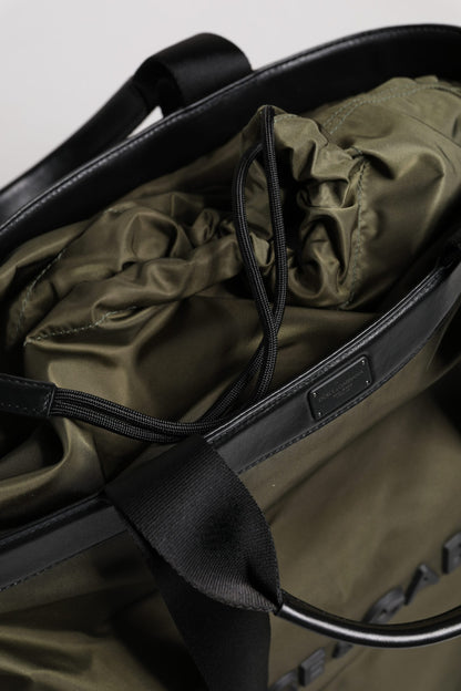 Tote Bag by Dolce & Gabbana for men in calf leather & nylon military-green features an jet-setting Calf Leather Nylon Tote Bag design with a secure , jet-setting , and versatile shoulder-strap & handle for a jet-setting look.