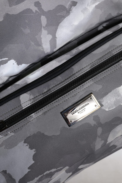 Tote Bag by Dolce & Gabbana for men in poly cotton & leather gray, patterned & camouflage features a jet-set sophisticated Poly Cotton Leather Tote Bag design with a secure zipper, ample built-in-compartments, and versatile handle for a jet-set sophisticated finish.