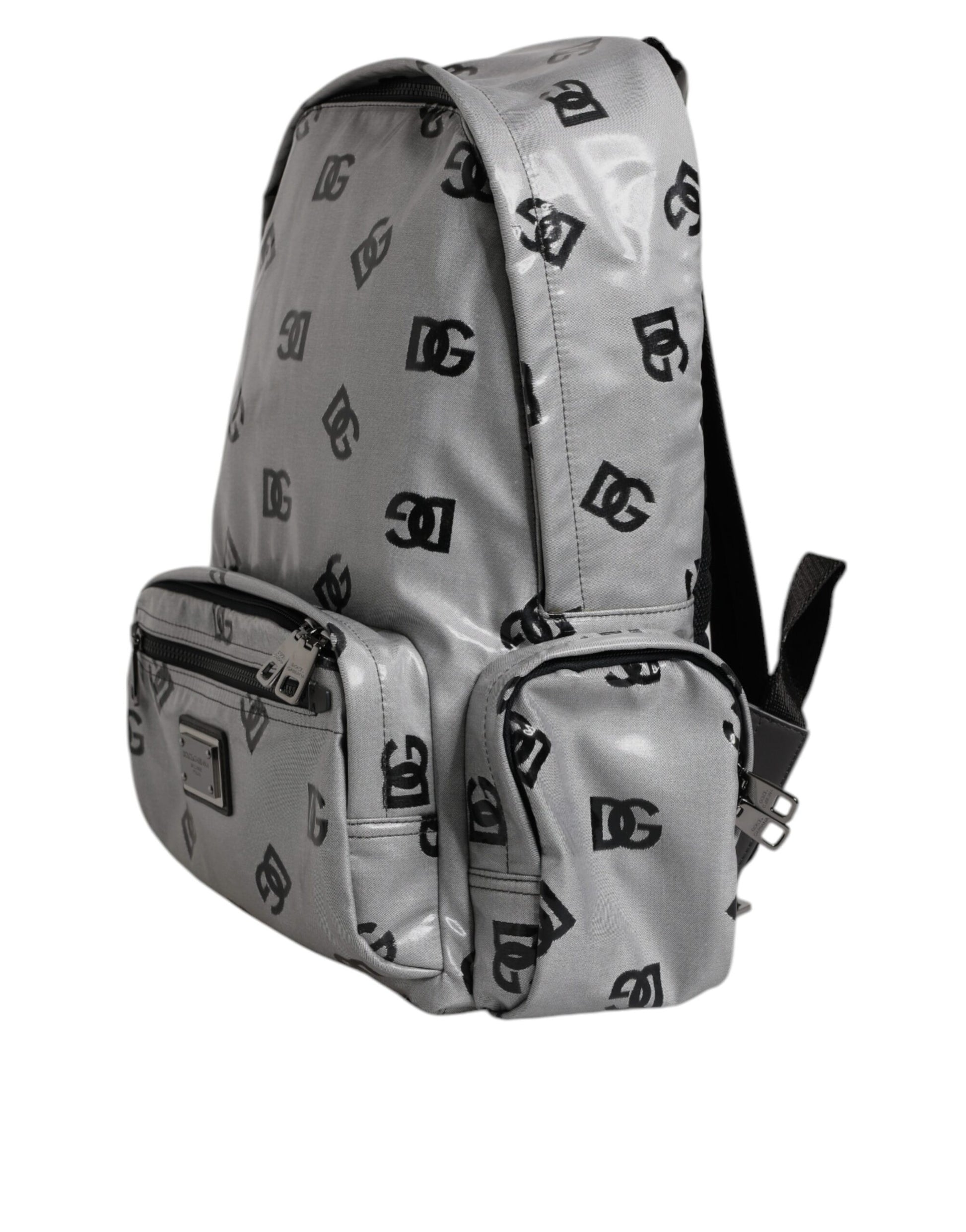 Backpack by Dolce & Gabbana for men in pu leather & cotton black, gray & signature features an stately silhouette from the PU Leather Cotton Backpack range, with a secure zipper, ample , and versatile shoulder-strap & backpack-strap.