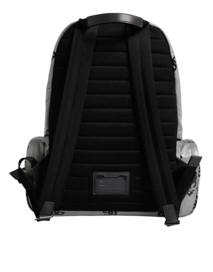 Backpack by Dolce & Gabbana for men in pu leather & cotton black, gray & signature showcases a stately PU Leather Cotton Backpack design, featuring a secure zipper with stately and versatile shoulder-strap & backpack-strap.