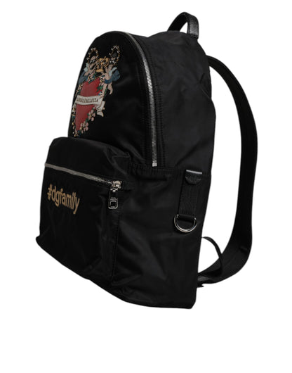 Backpack by Dolce & Gabbana for men in nylon black & signature features a architectural Vulcano Nylon Backpack design with a secure zipper, ample , and versatile shoulder-strap & backpack-strap for a architectural finish.