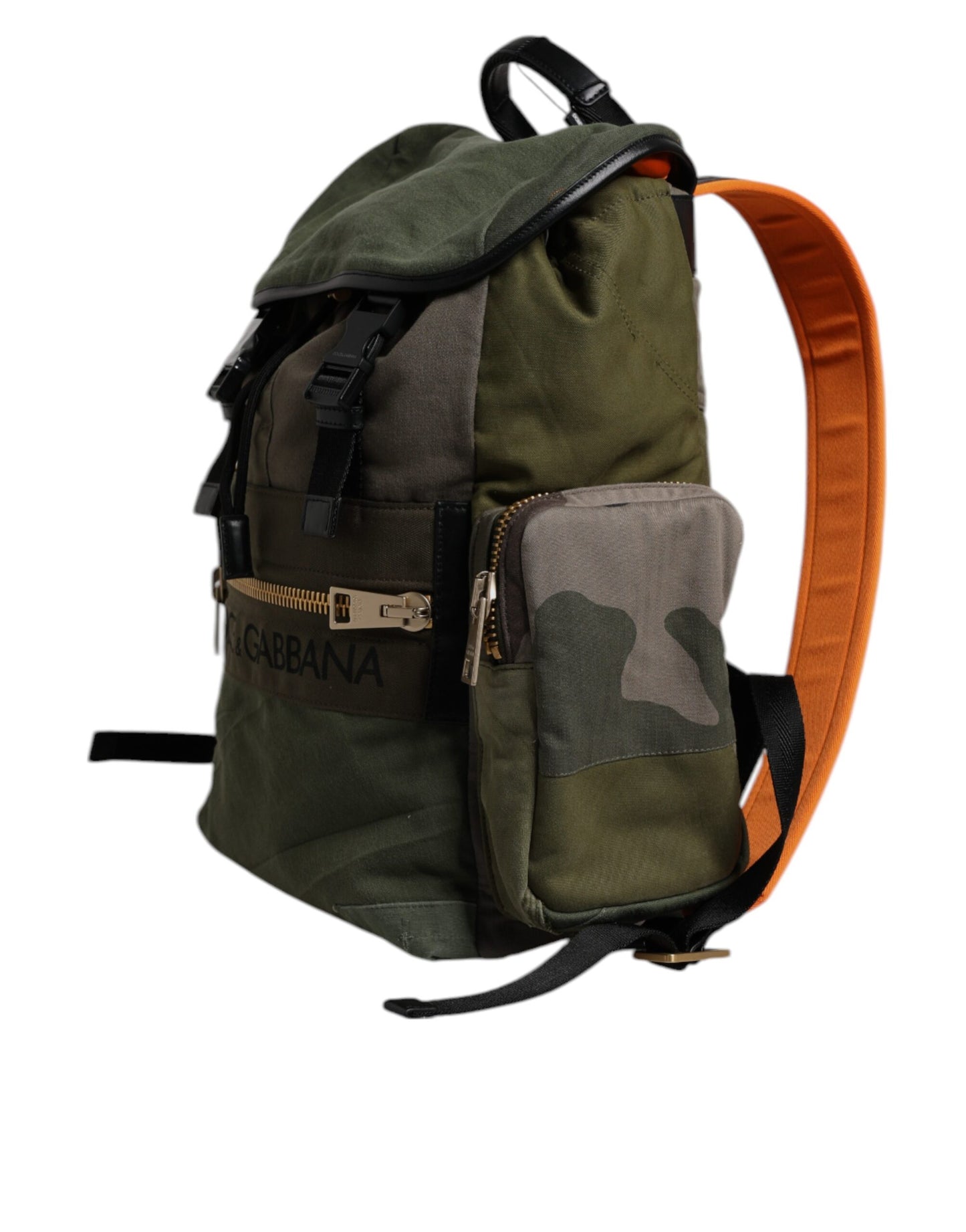 Large Drawstring Backpack by Dolce & Gabbana for men in calf leather & cotton military-green, camouflage & patchwork features a stately Calf Leather Cotton Large Drawstring Backpack design, showcasing a secure drawstring, ample internal-pockets, and versatile backpack-strap for a stately finish.