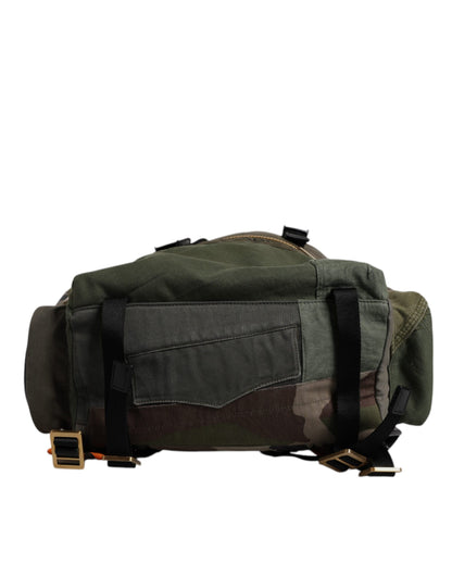 Large Travel Drawstring Backpack by Dolce & Gabbana for men in calf leather & cotton military-green, patterned, camouflage & patchwork features a architectural Calf Leather Cotton Large Travel Drawstring Backpack design with a secure drawstring, ample internal-pockets, and versatile backpack-strap for a architectural finish.
