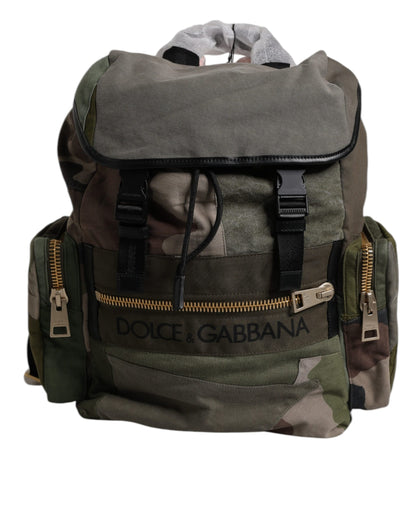Large Drawstring Backpack by Dolce & Gabbana for men in calf leather & cotton military-green, camouflage & patchwork features a architectural Calf Leather Cotton Large Drawstring Backpack design with a secure drawstring, ample internal-pockets, and versatile backpack-strap for a architectural finish.