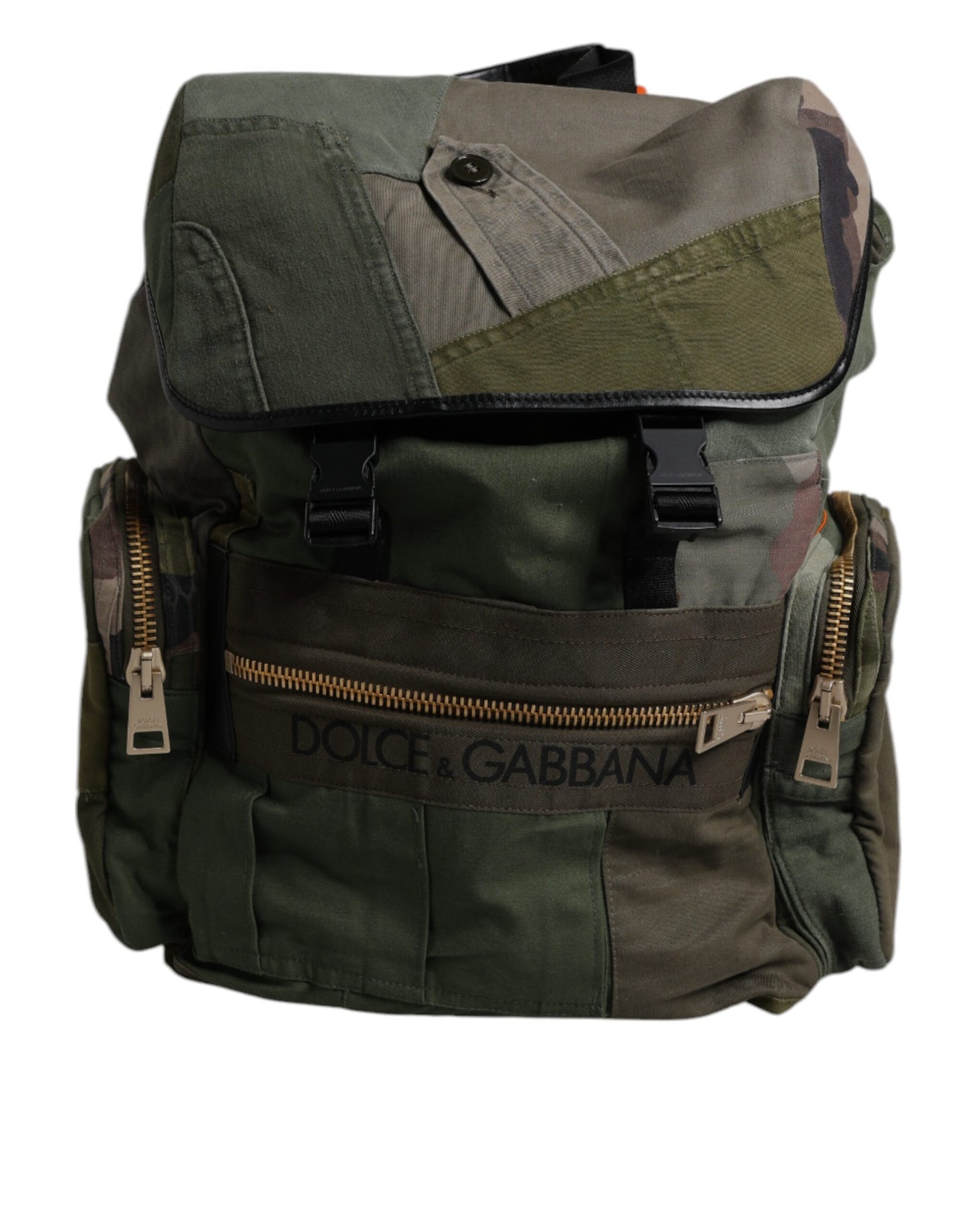 Large Travel Drawstring Backpack by Dolce & Gabbana for men in cotton & leather military-green, camouflage & patchwork features an stately silhouette from the Cotton Leather Large Travel Drawstring Backpack range, with a secure drawstring, ample internal-pockets, and versatile backpack-strap.