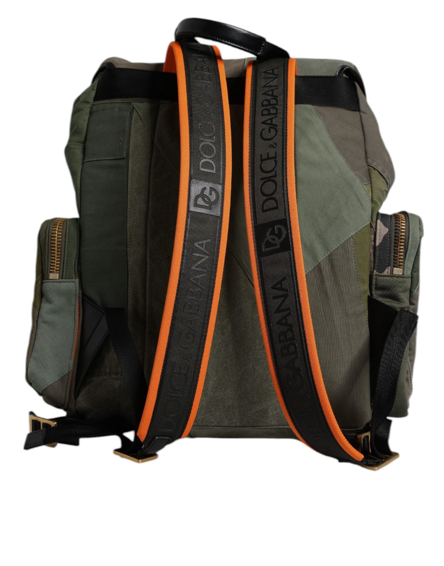 Large Travel Drawstring Backpack by Dolce & Gabbana for men in cotton & leather military-green, camouflage & patchwork features a architectural Cotton Leather Large Travel Drawstring Backpack design with a secure drawstring, ample internal-pockets, and versatile backpack-strap for a architectural finish.