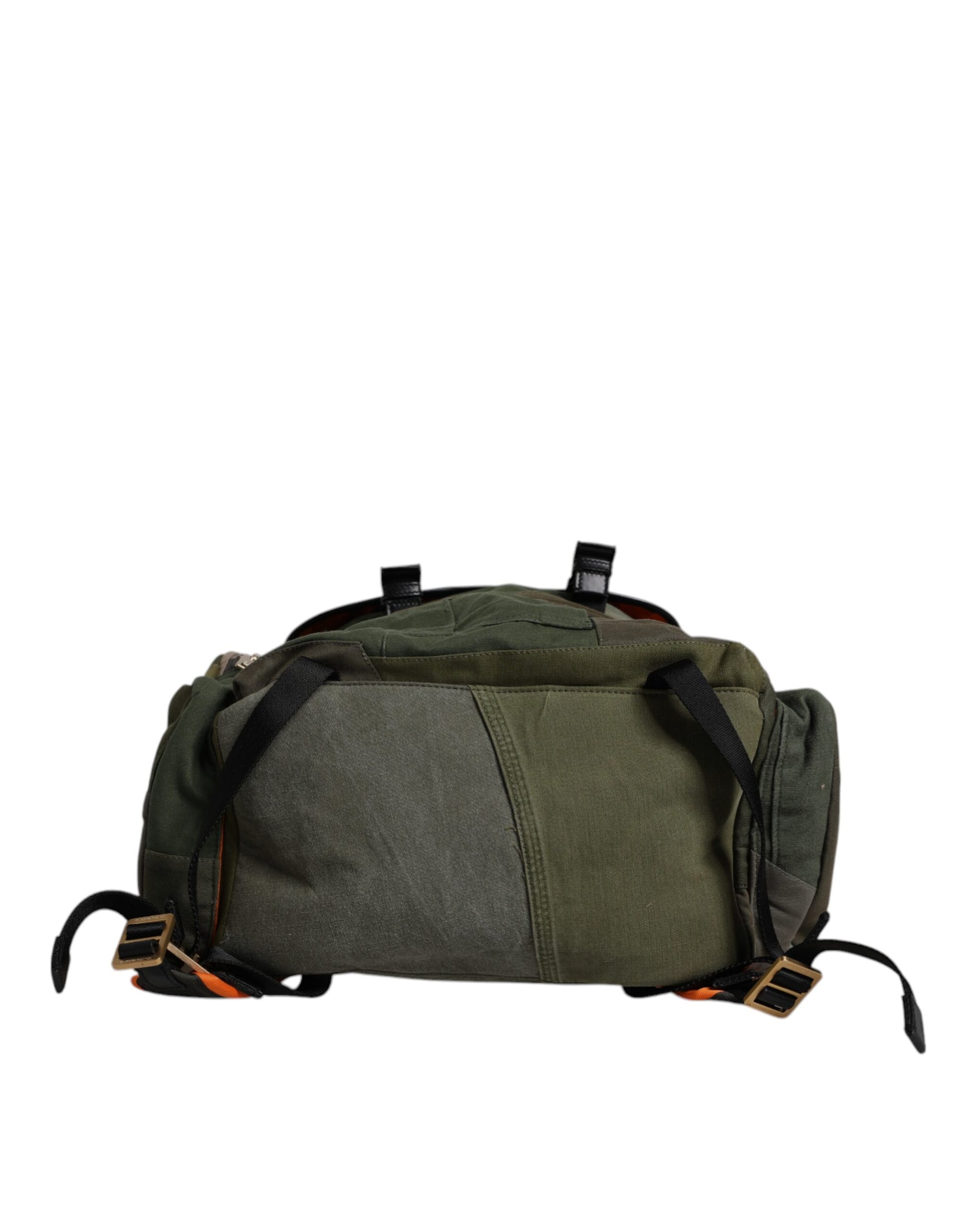 Large Travel Drawstring Backpack by Dolce & Gabbana for men in cotton & leather military-green, camouflage & patchwork features an stately silhouette from the Cotton Leather Large Travel Drawstring Backpack range, with a secure drawstring, ample internal-pockets, and versatile backpack-strap.