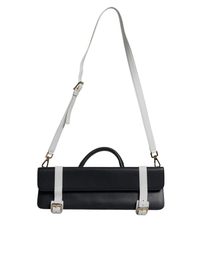 2-in-1 Shoulder & Crossbody Bag by Dolce & Gabbana for women in calfskin leather & cotton blue & white features a stately silhouette, showcasing a secure buckle, ample , and stately crossbody-strap & shoulder-strap for a stately finish.
