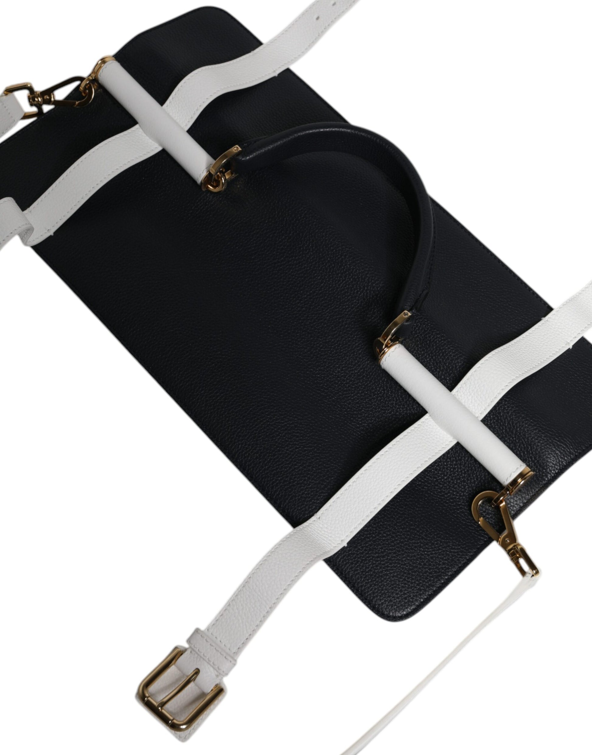 2-in-1 Shoulder & Crossbody Bag by Dolce & Gabbana for women in calfskin leather & cotton blue & white features a effortless chic silhouette with a secure buckle, ample , and versatile crossbody-strap & shoulder-strap for a effortless chic finish.