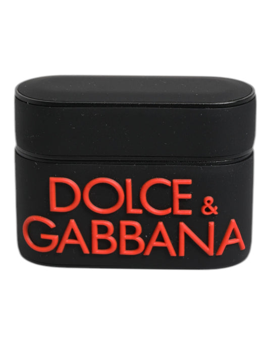 Dolce & Gabbana Polycarbonate PVC Rubber & Silicone Earbuds Carrying Case - Black Orange