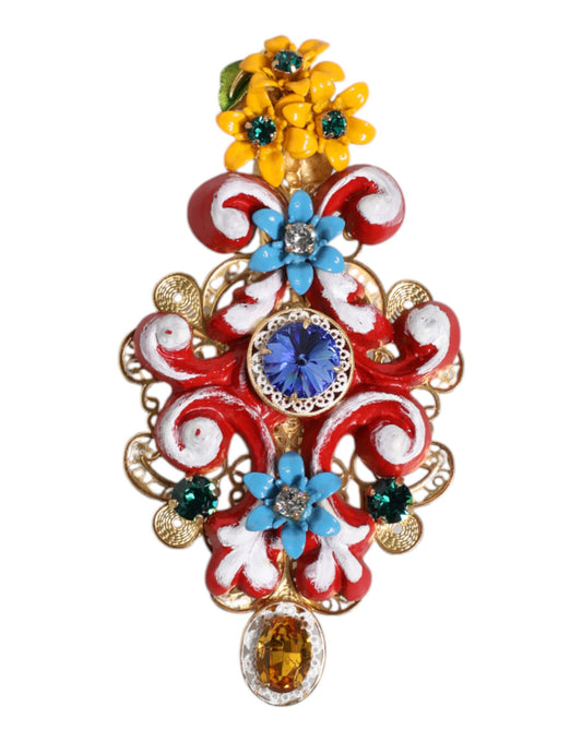Dolce & Gabbana Brass & Crystal Hair Pin - Gold Multicolor