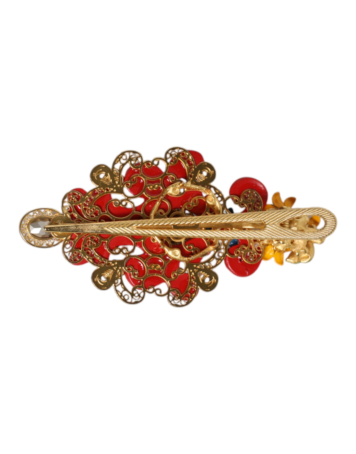 Dolce & Gabbana Brass & Crystal Hair Pin - Gold Multicolor