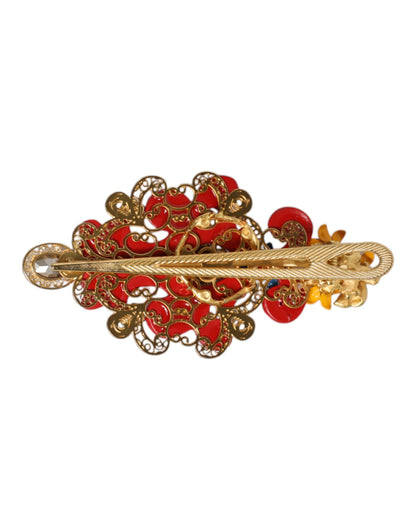 Dolce & Gabbana Brass & Crystal Hair Pin - Gold Multicolor