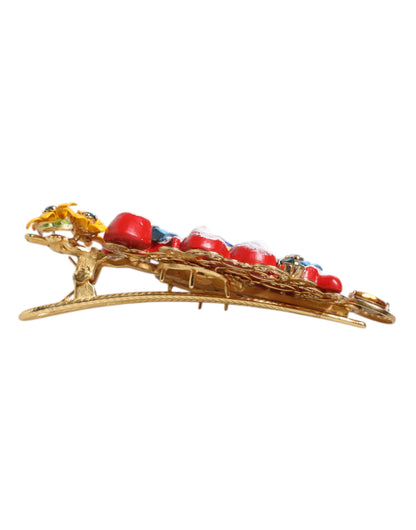 Dolce & Gabbana Brass & Crystal Hair Pin - Gold Multicolor