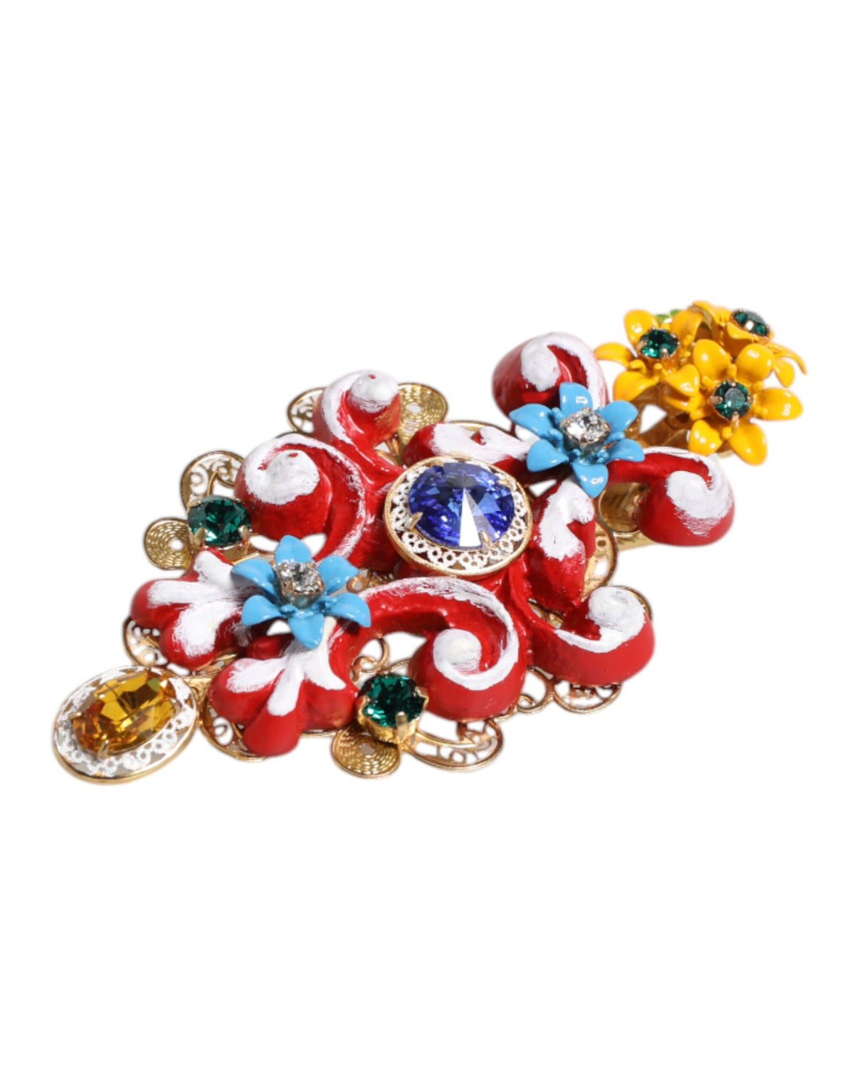 Dolce & Gabbana Brass & Crystal Hair Pin - Gold Multicolor