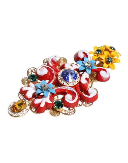 Dolce & Gabbana Brass & Crystal Hair Pin - Gold Multicolor