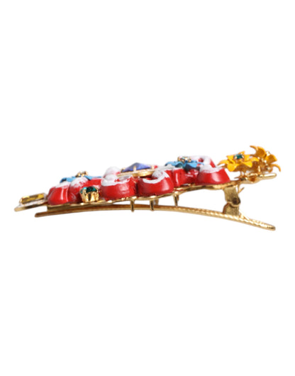 Dolce & Gabbana Brass & Crystal Hair Pin - Gold Multicolor