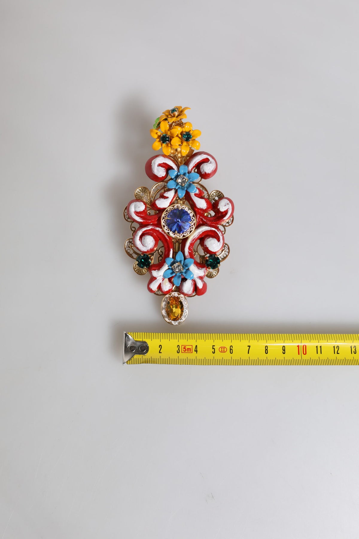 Dolce & Gabbana Brass & Crystal Hair Pin - Gold Multicolor