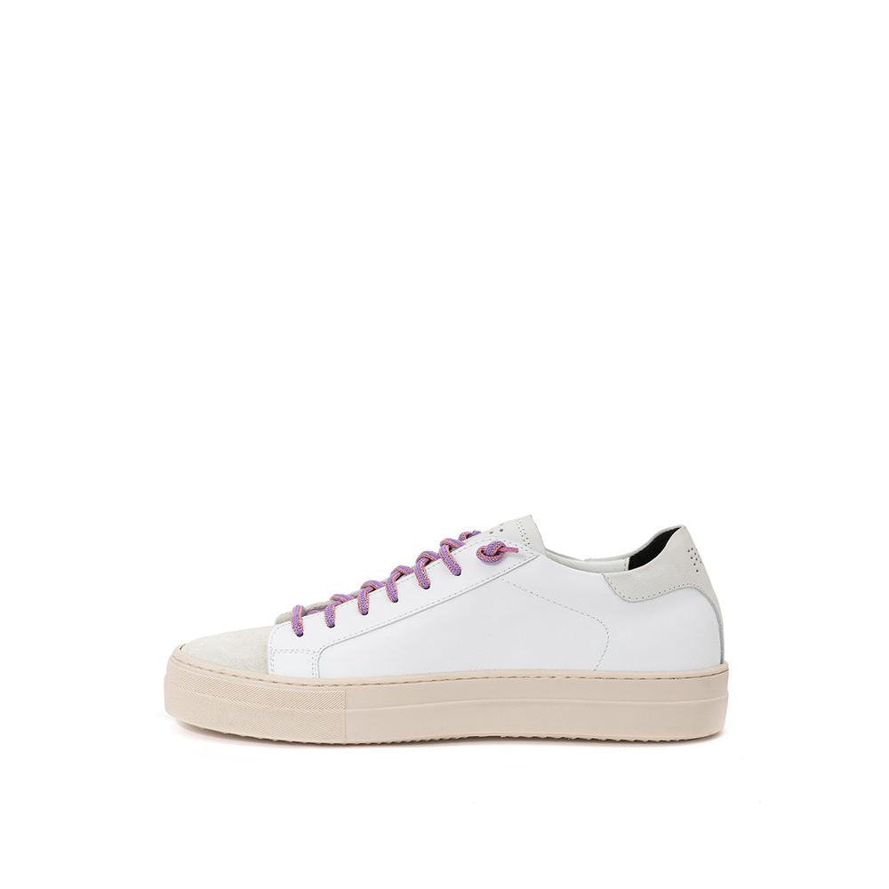 Sneakers by P448 for women in suede leather & lurex fuchsia, ivory & white features a chic design, perfectly showcasing the chic casual style of this Women's Casual Suede Leather & Lurex Sneakers.