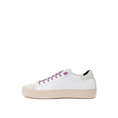 Sneakers by P448 for women in suede leather & lurex fuchsia, ivory & white features a chic design, perfectly showcasing the chic casual style of this Women's Casual Suede Leather & Lurex Sneakers.