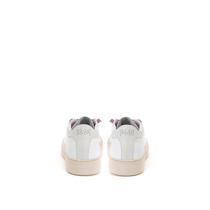 Sneakers by P448 for women in suede leather & lurex fuchsia, ivory & white presents a sumptuous silhouette, artfully capturing the essence of the Women's Casual Suede Leather & Lurex Sneakers with its sumptuous casual style design.