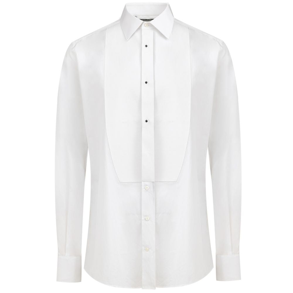 Shirt by Dolce & Gabbana for men in cotton & enamel black & white presents a discerning silhouette, showcasing a sophisticated and for a truly discerning finish.