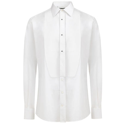 Shirt by Dolce & Gabbana for men in cotton & enamel black & white presents a discerning silhouette, showcasing a sophisticated and for a truly discerning finish.