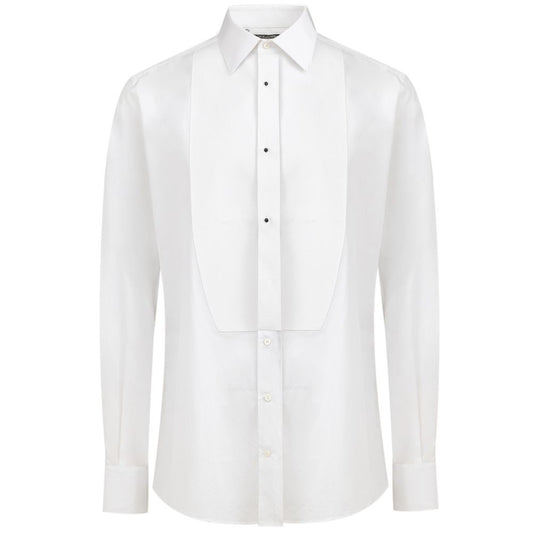 Shirt by Dolce & Gabbana for men in cotton & enamel black & white presents a discerning silhouette, showcasing a sophisticated and for a truly discerning finish.
