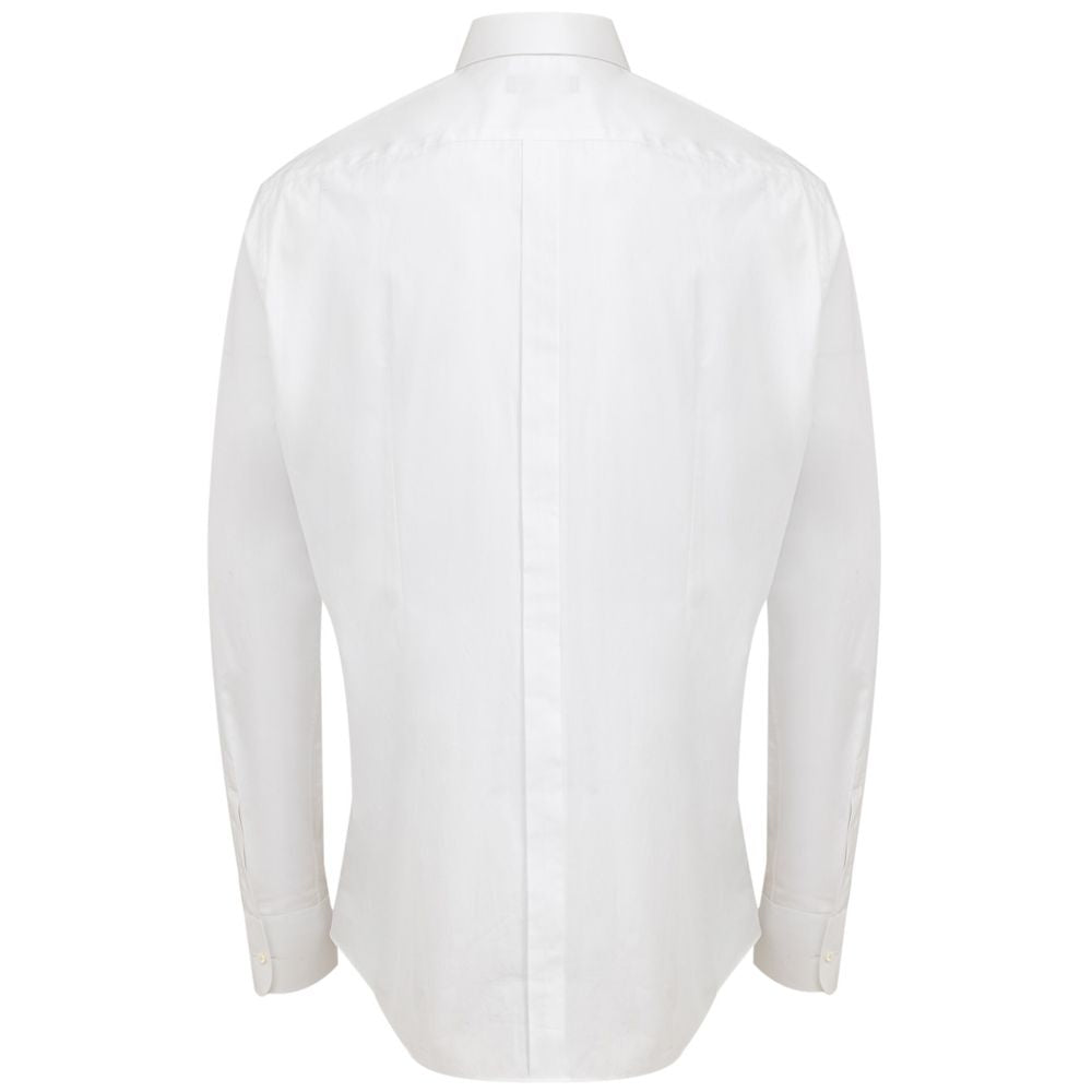 Shirt by Dolce & Gabbana for men in cotton & enamel black & white features an polished silhouette, showcasing a sophisticated and detail for a truly polished finish.