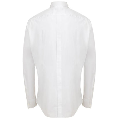 Shirt by Dolce & Gabbana for men in cotton & enamel black & white features an polished silhouette, showcasing a sophisticated and detail for a truly polished finish.