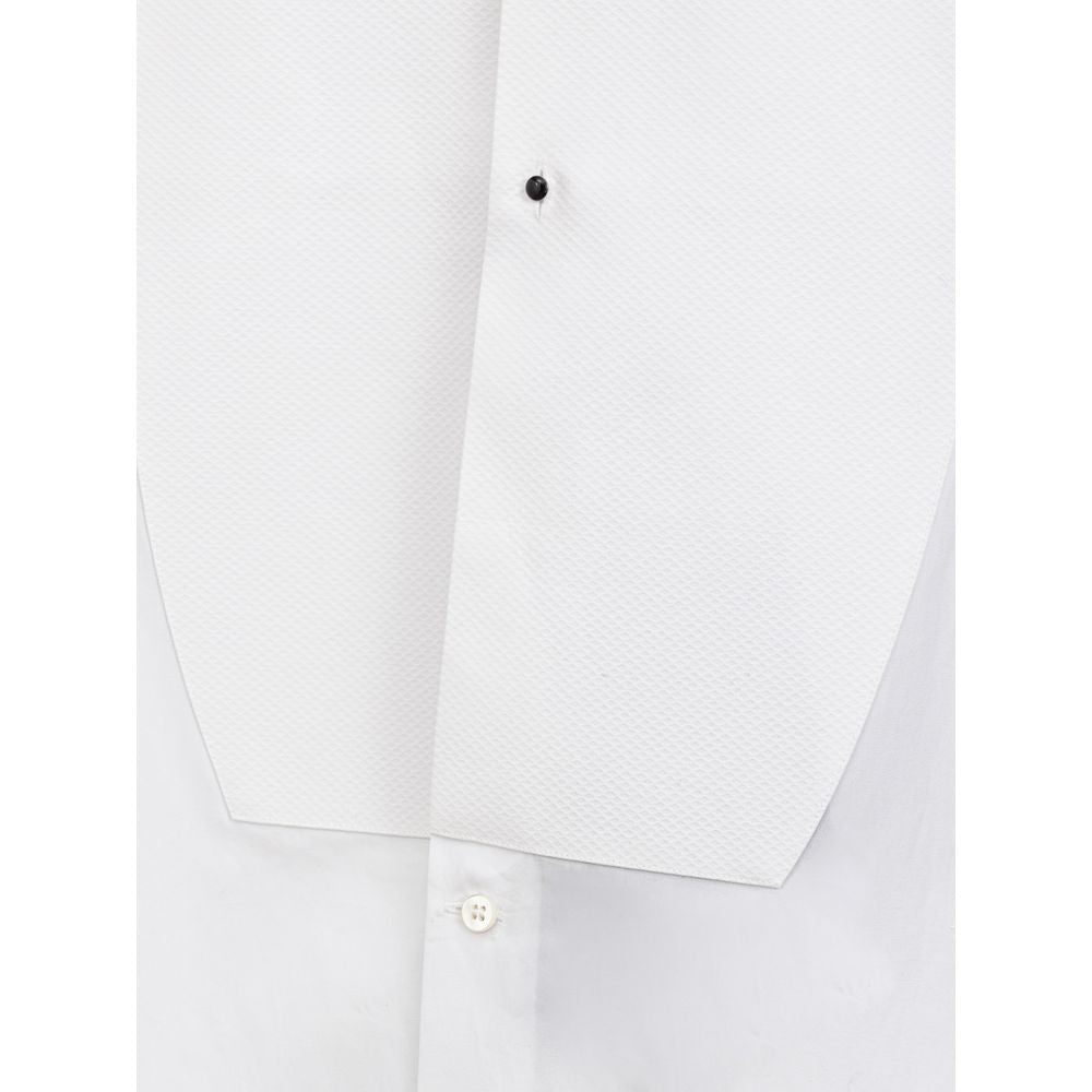 Shirt by Dolce & Gabbana for men in cotton & enamel black & white, featuring a nuanced and nuanced for a sophisticated finish.