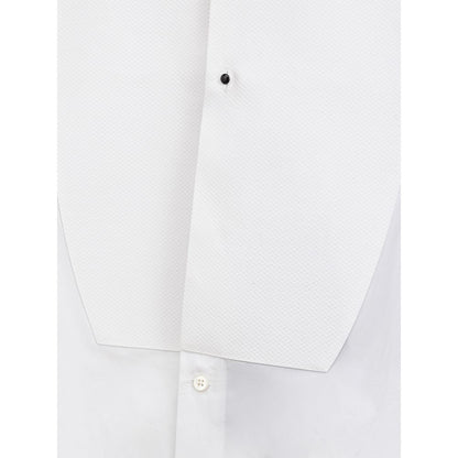 Shirt by Dolce & Gabbana for men in cotton & enamel black & white, featuring a nuanced and nuanced for a sophisticated finish.
