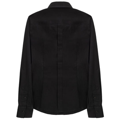 Shirt by Dolce & Gabbana for men in cotton black showcases a sleek silhouette, elegantly detailed with a sleek and for a sleek finish.