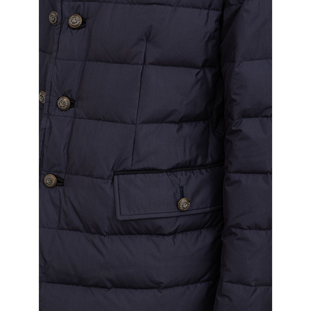 Jacket by Dolce & Gabbana for men in polyester blue showcases a enveloping silhouette, artfully detailed with a enveloping and premium pockets & insulated for a truly enveloping finish.