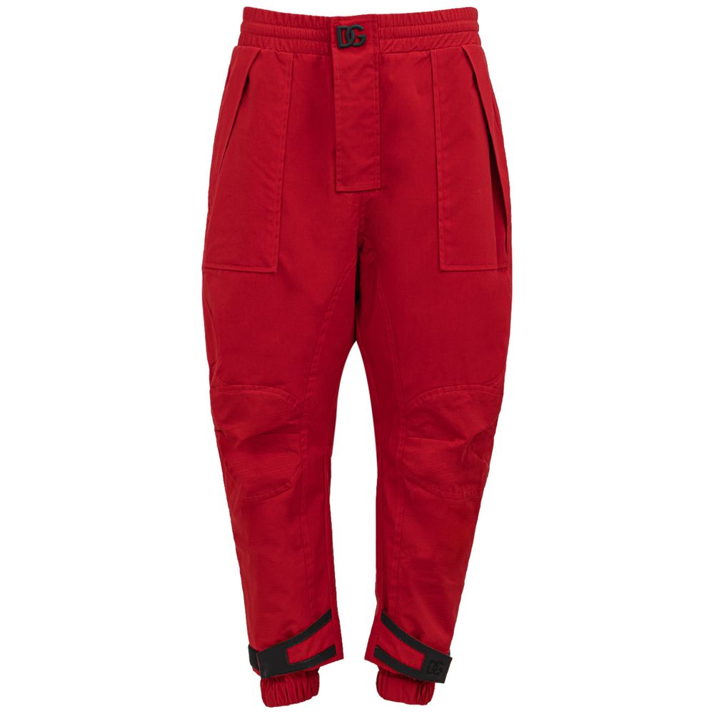 Trousers by Dolce & Gabbana for men in polyamide red & print features an on trend silhouette, showcasing a sophisticated wide with a long and for an on trend finish.