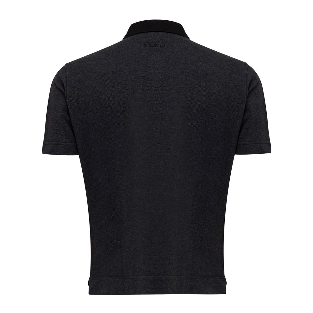 Polo Shirt by Fendi for men in cotton black & yellow presents a distinguished silhouette, showcasing a sophisticated and distinguished for a truly distinguished finish.