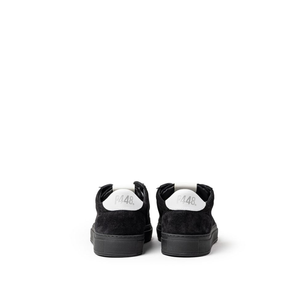 Sneakers by P448 for men in suede leather black & white presents a on trend silhouette from the Men's Fashion Suede Leather Sneakers collection, showcasing a on trend fashion style for an elevated aesthetic.