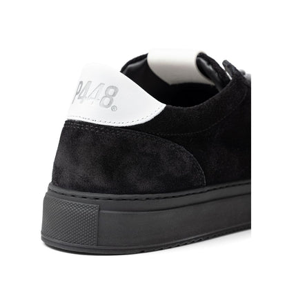 Sneakers by P448 for men in suede leather black & white presents a sumptuous silhouette, artfully capturing the essence of the Men's Fashion Suede Leather Sneakers with its sumptuous fashion style design.