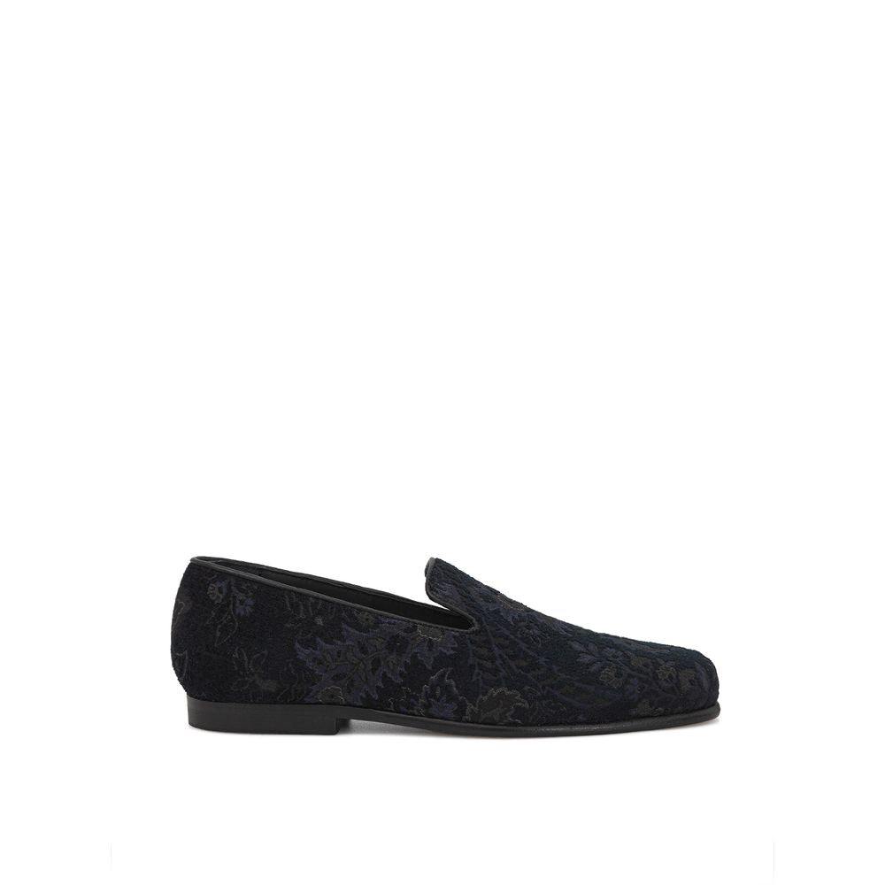 Loafer Shoes by Etro for men in leather modal & viscose blue, jacquard & print features an dynamic silhouette from the Men's Leather Modal & Viscose Loafer Shoes collection, defined by a dynamic and for a dynamic look.