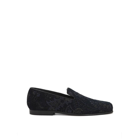 Loafer Shoes by Etro for men in leather modal & viscose blue, jacquard & print features an dynamic silhouette from the Men's Leather Modal & Viscose Loafer Shoes collection, defined by a dynamic and for a dynamic look.