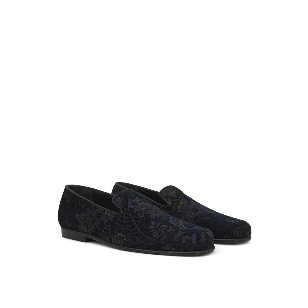 Loafer Shoes by Etro for men in leather modal & viscose blue, jacquard & print showcases a timeless silhouette from the Men's Leather Modal & Viscose Loafer Shoes collection, featuring a timeless and for a timeless finish.