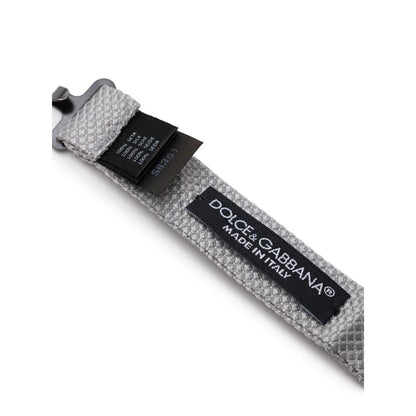 Necktie by Dolce & Gabbana for men in silk silver features a distinguished silhouette, perfectly showcasing the distinguished details of Silk Necktie.