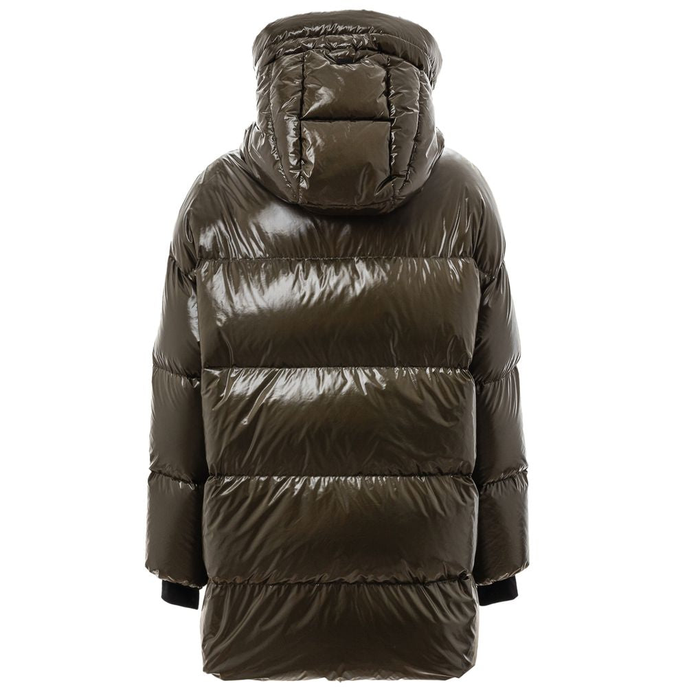 Jacket by Herno for women in polyamide green features a smart silhouette, perfectly accentuated by its unique and functional for a smart finish.