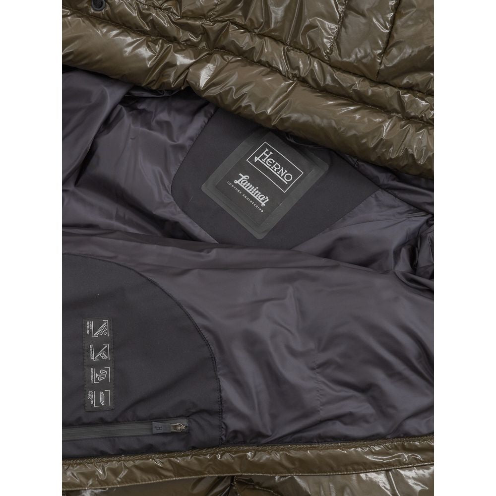 Jacket by Herno for women in polyamide green showcases a contemporary silhouette, detailed with a contemporary and premium for a sophisticated finish.
