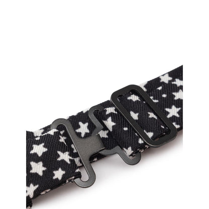 Necktie by Dolce & Gabbana for men in silk black, white & print features a sun-drenched silhouette, showcasing the sun-drenched design of this Star Silk Necktie with a sun-drenched finish.