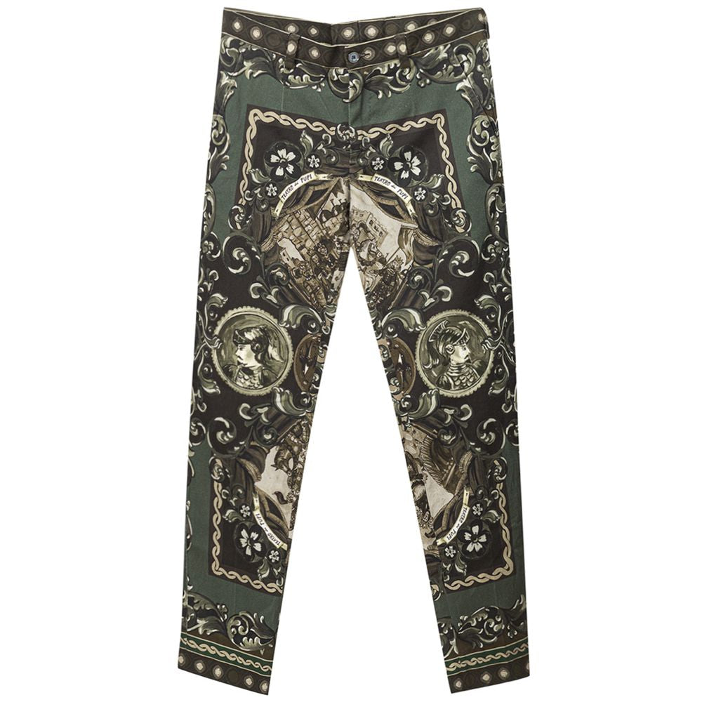 Pants by Dolce & Gabbana for women in cotton green features a utilitarian athletic with a utilitarian long and to create a sophisticated, premium look.