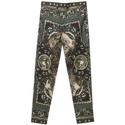 Pants by Dolce & Gabbana for women in cotton green features a enduring silhouette, showcasing a enduring athletic and long with a for a premium, tailored aesthetic.