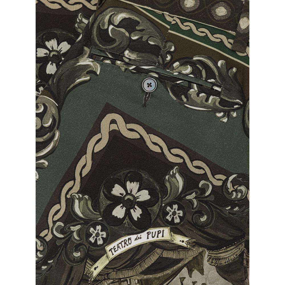 Pants by Dolce & Gabbana for women in cotton green features an on trend silhouette with a and athletic cut in an elegant long for a sophisticated look.