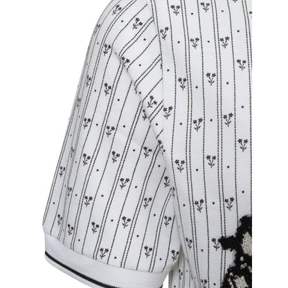 Polo Shirt by Dolce & Gabbana for men in cotton black, white & patterned presents a distinguished silhouette, showcasing a sophisticated and distinguished for a truly distinguished finish.