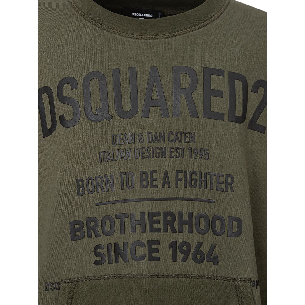 Sweatshirt by Dsquared² for men in cotton green & print features an exquisite silhouette, showcasing and details for a exquisite look.